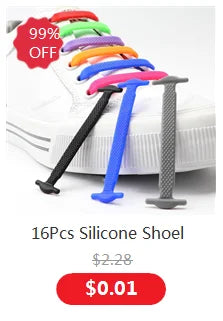 1Pair No Tie Shoelace Elastic Shoelaces Leisure Sneakers Quick Flat Shoelaces Lazy Shoe Laces Nice Buckle Kids and Adult Unisex