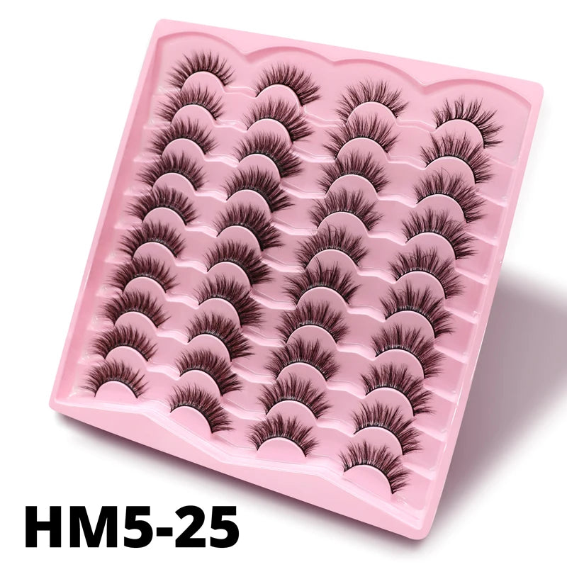 2 Style 20 Pairs Eyelash 3D Natural Mink False Eyelashes Makeup Fake Eye Lashes Faux Cilios Make Up Beauty Tools Wholesale