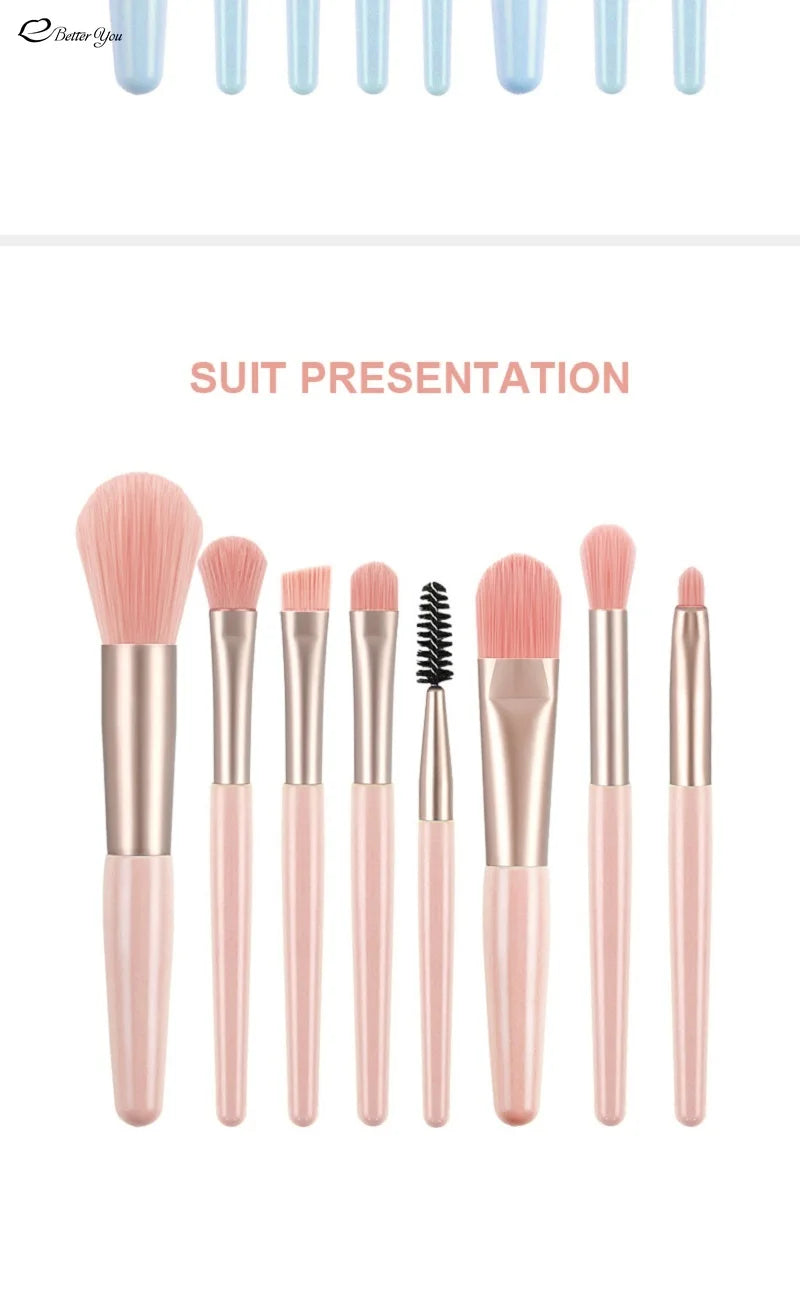 8Pcs Professional Makeup Brushes Set Cosmetic Powder Eye Shadow Foundation Blush Blending Concealer Beauty Make Up Tool Brushes