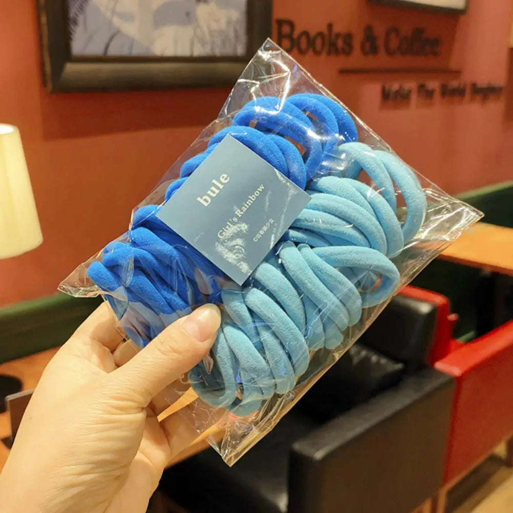 10Pcs Gradient Elastic Rubber Bands Baby Seamless Candy Colored Children Scrunchie Girls Braided Hair Rings Hair Accessories