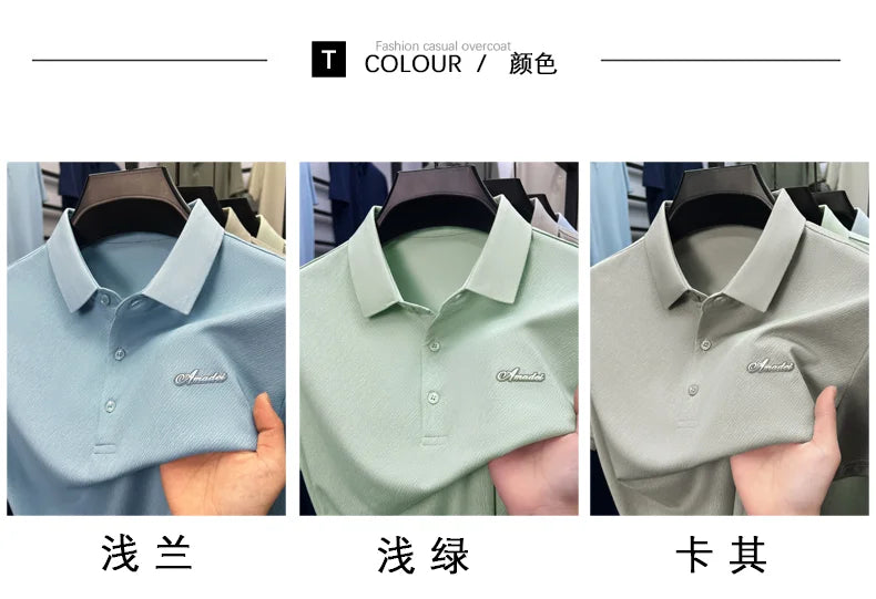 Top Grade Designer Brand Polo Shirt Men Summer New High Short Sleeve Regular Solid Casual Tops Fashions Mens Clothes 2025 Viralgem Store