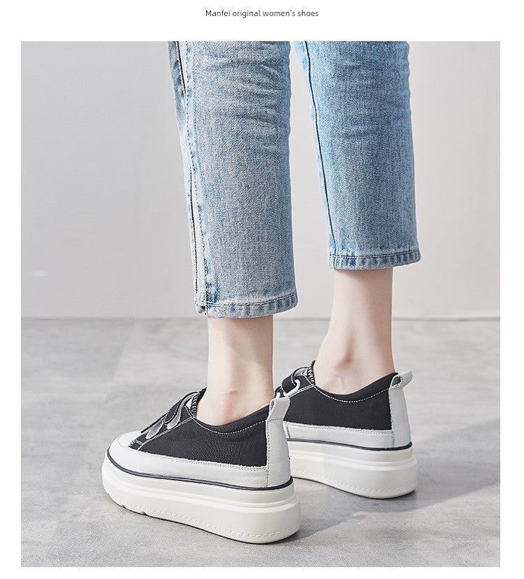 White Shoes Thick Sole Elevator Wild Best Selling Canvas Shoes