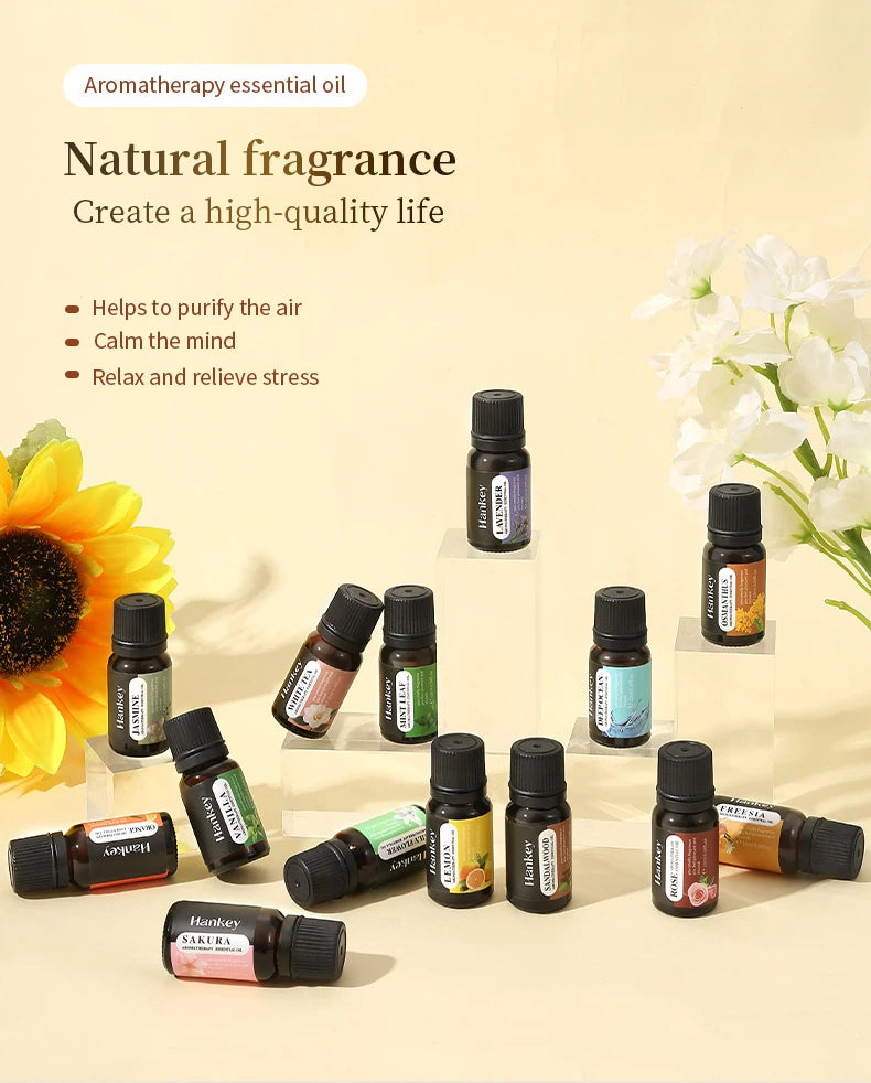 5PCS Aromatherapy plant essential oil water-soluble humidifier fireless aromatherapy refill liquid aromatherapy machine set