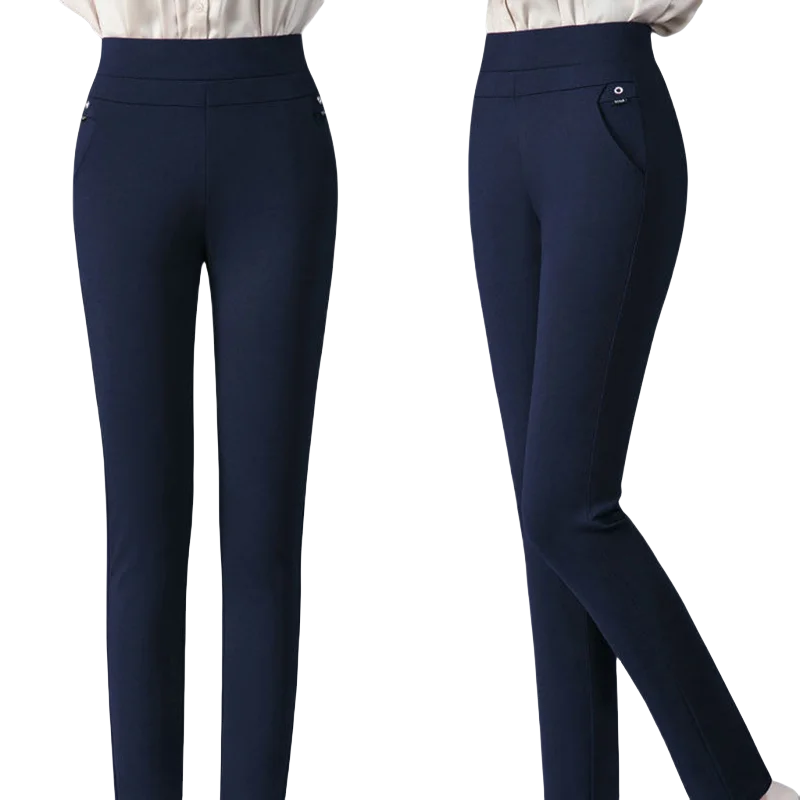 2024 Autumn Winter Plus Size Women Pants Clothing Fleecing Basic Office Lady Pencil Pants Skinny Thermal Thick Thin Slim Trouser