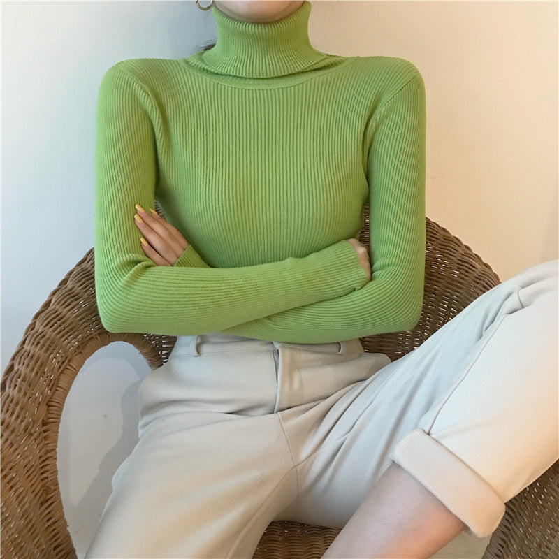 Women Turtleneck Sweater Knitted Soft Pullovers Cashmere Jumpers Basic Soft Sweaters For Women 2024 Autumn Winter