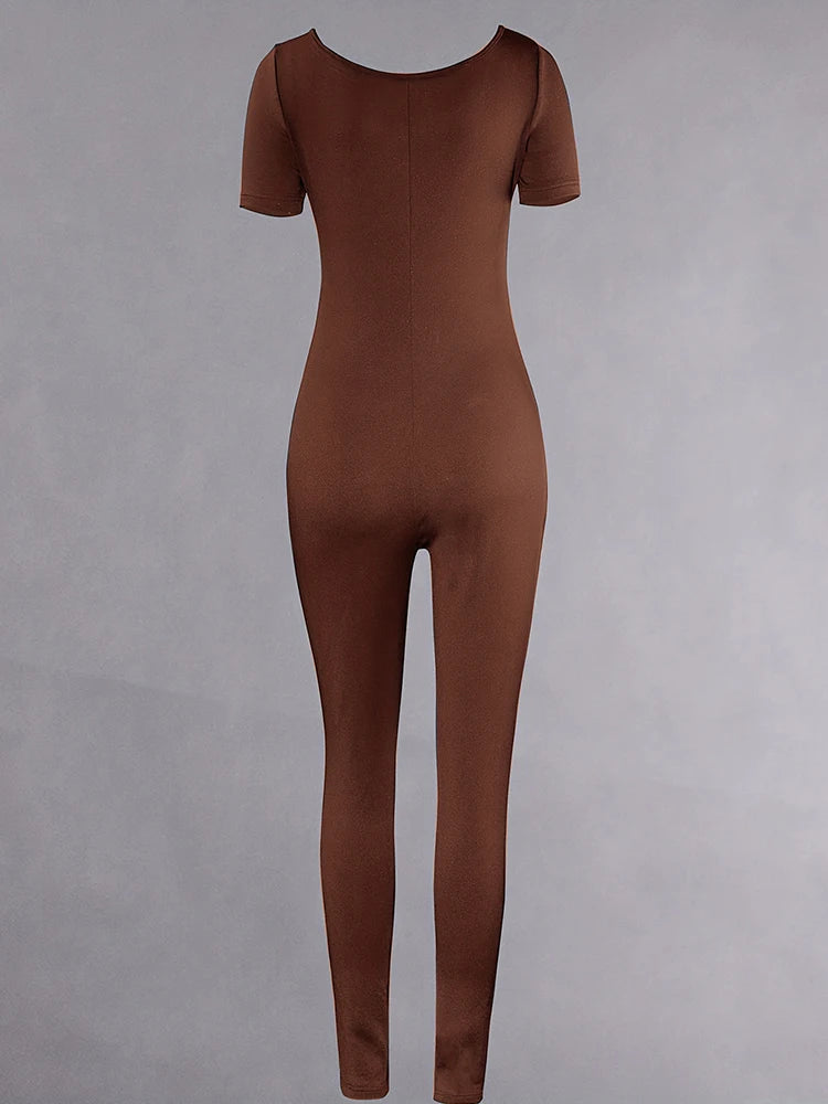 Women's Rompers Short Sleeve Solid Skinny Bodycon Jumpsuits Fashion Sports Fitness Casual Activity Streetwear Overalls Viralgem Store