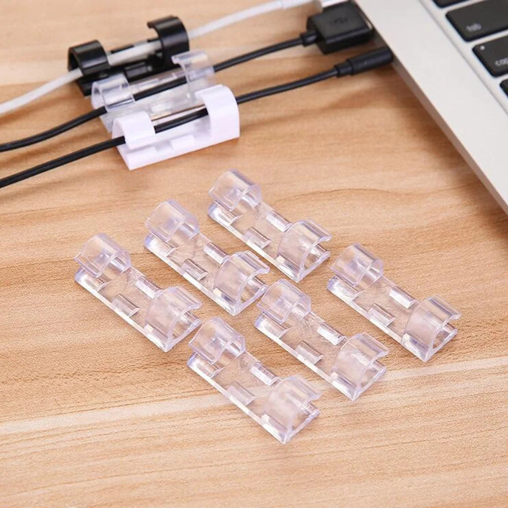 16/20pcs Cable Organizer Clips Cable Management Wire Manager Cord Holder USB Charging Data Line Bobbin Winder Wall Mounted Hook Viralgem Store