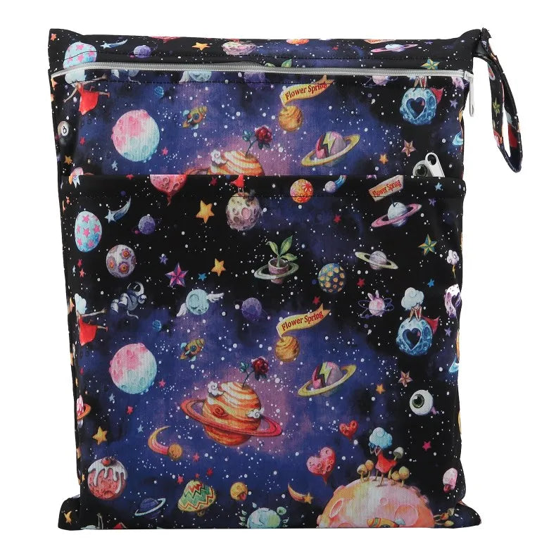 [Sigzagor] Wet Dry Bag With Two Zippered Baby Diaper Nappy Waterproof Reusable Washable Viralgem Store