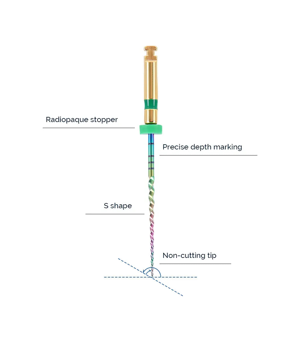 6 Pcs/Box Dental Rotary M3 Rainbow Files Thermal Activation Accessories Endodontic For Root Canal Files Cleaning Dentist Use