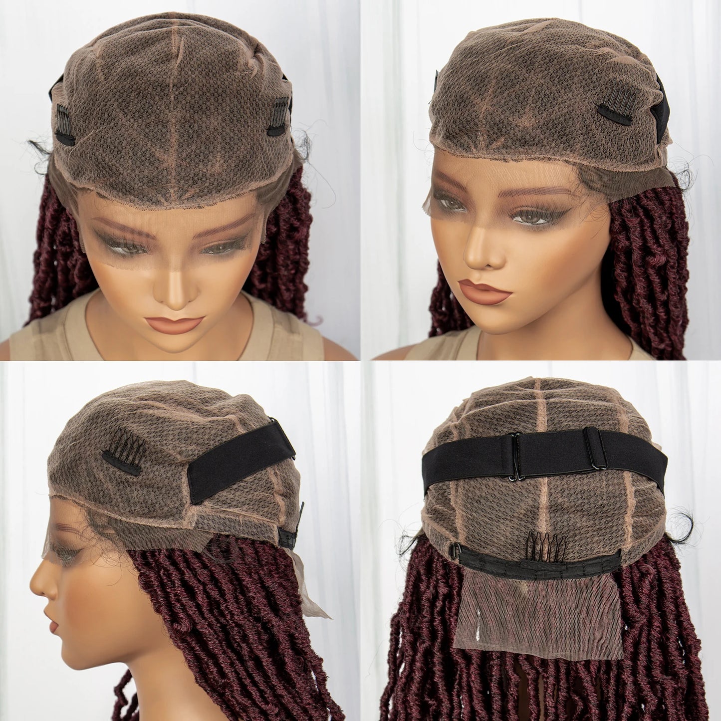 Synthetic Dreadlock Braided Wigs with Baby Hair Full Lace Braids Wigs Knotless Wigs Lace Wigs for Women Twisted Braids Wig
