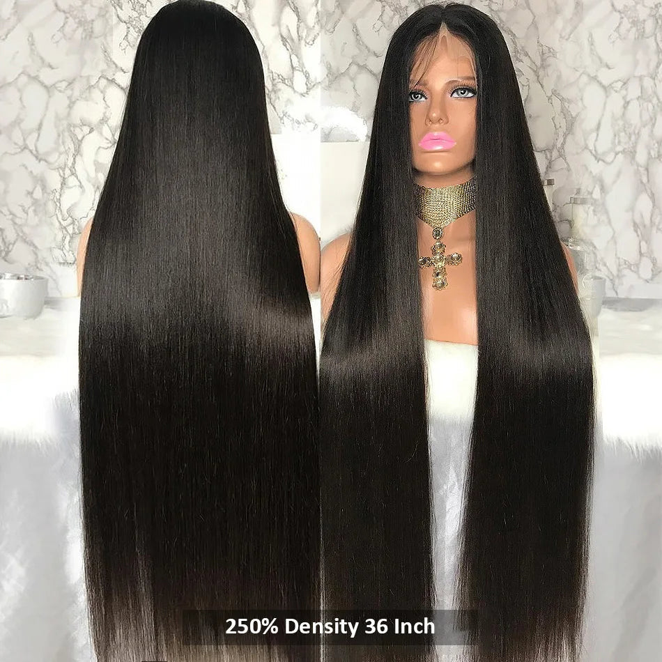 250 Density 13x4 13x6 Transparent Bone Straight 30 40 Inches Lace Front Human Hair Wigs Brazilian Frontal Wigs For Women Viralgem Store