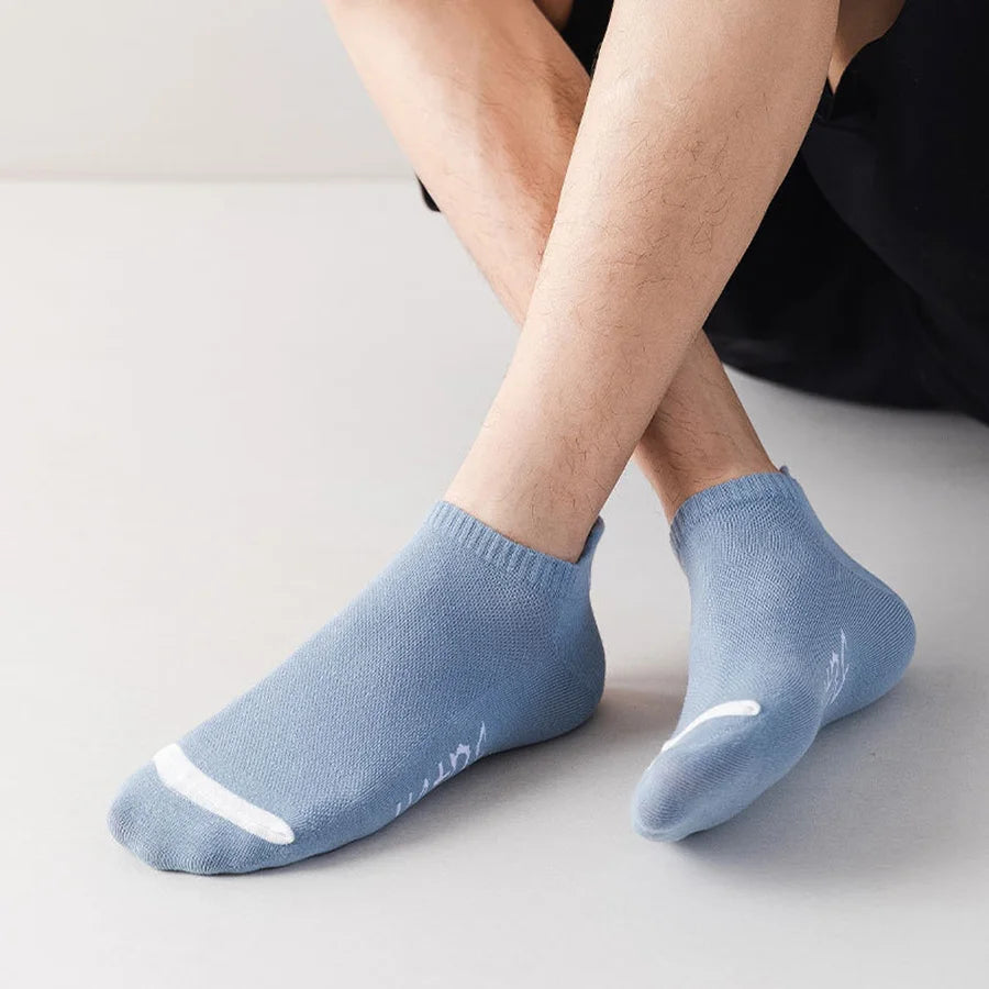 5 Pairs Men's Ankle Socks Bright Color No Show Socks Men Breathable Street Fashion Sport Invisible Travel Running Socks Viralgem Store