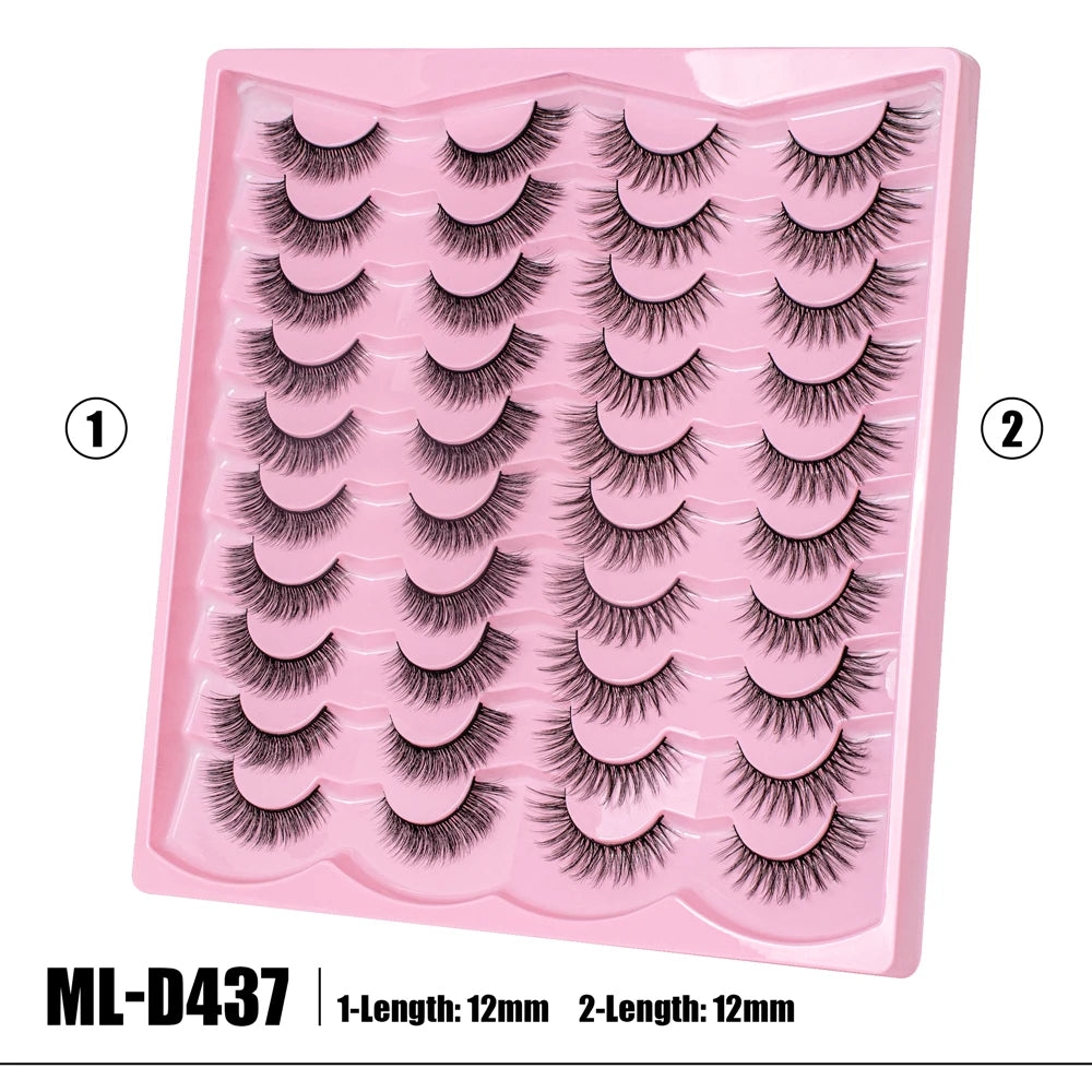 2 Style 20 Pairs Eyelash 3D Natural Mink False Eyelashes Makeup Fake Eye Lashes Faux Cilios Make Up Beauty Tools Wholesale