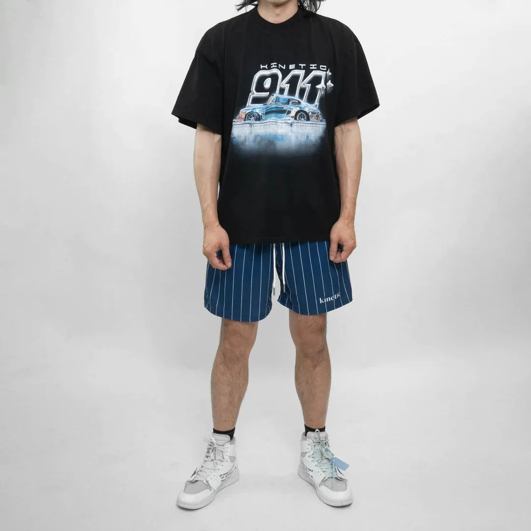 Striped pattern casual shorts 2024 summer new American Basketball running quarterpants men's fitness shorts