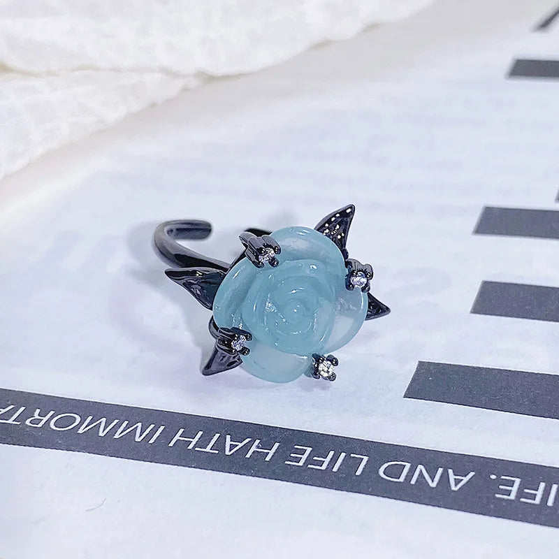 2025 Dark Gothic Irregular Zircon Adjustable Unisex Ring