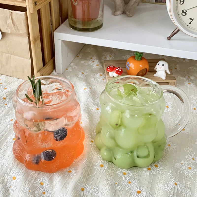 250ml-865ml INS Glass Cup Pineapple Shape Coffee Mug Transparent Cocktail Bar Beverages Soda Water Juice Mugs Cup Drinkware Viralgem Store