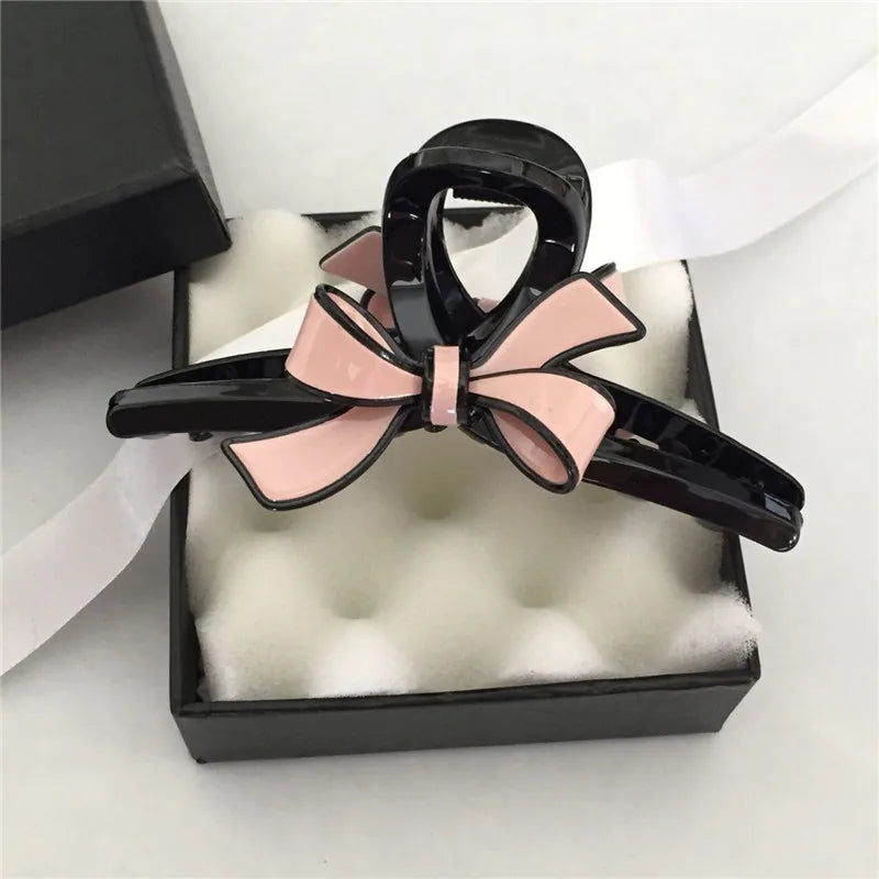 11CM Simple Casual Korean Acrylic Large Women's Hair Clip Claw Elegant Bow-knot Design Hair Accessories Ponytail Clips Headdress