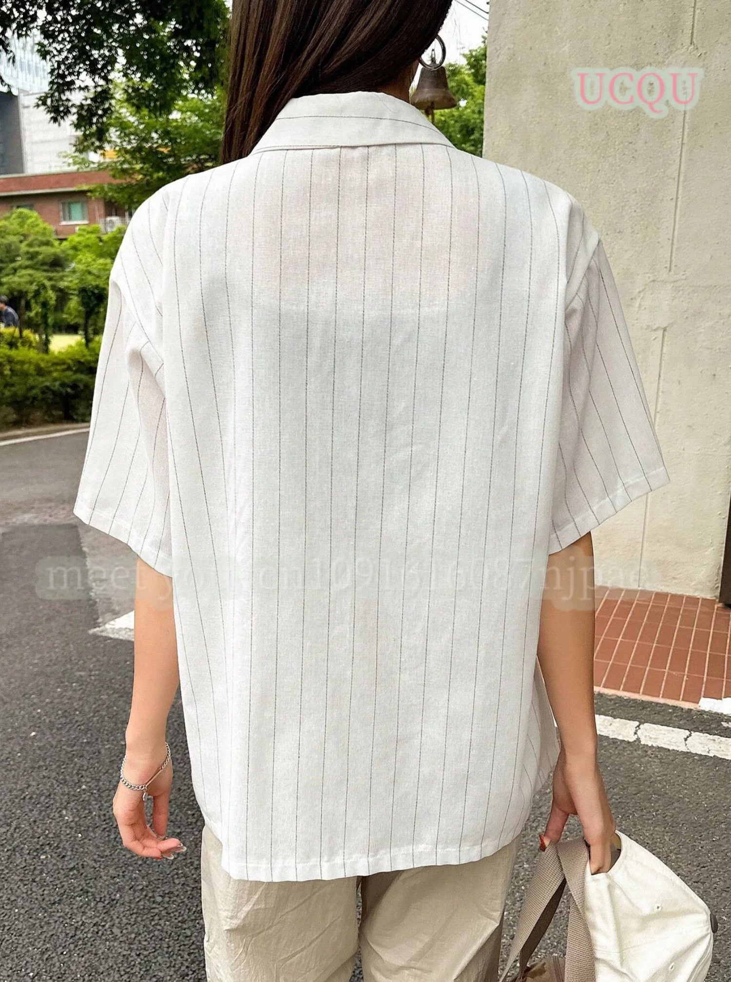 Striped Shirt Women Summer Vintage Chic Loose short Sleeve Top Y2K Office Ladies Fashion Casual button up Collar All Match shirt Freshlook Styles