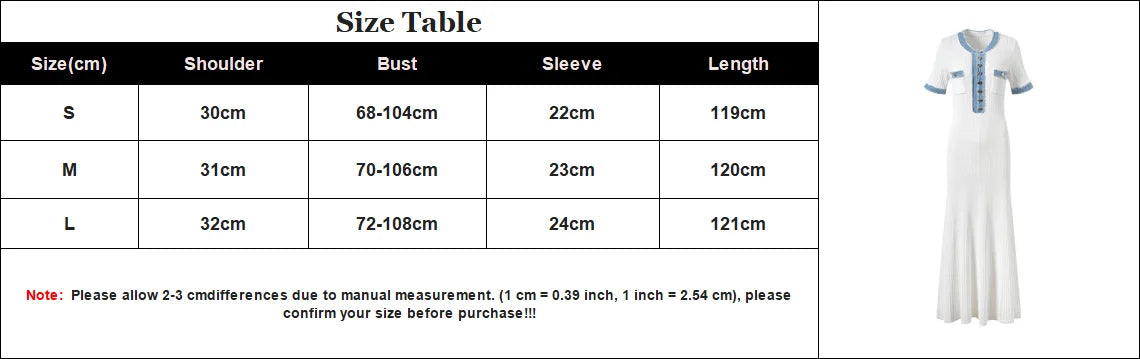 2024 New Summer Elegant Women Knitted Maxi Dress Chic O-neck Short Sleeve Denim Patchwork Bodycon Dresses Office Lady Robe Viralgem Store