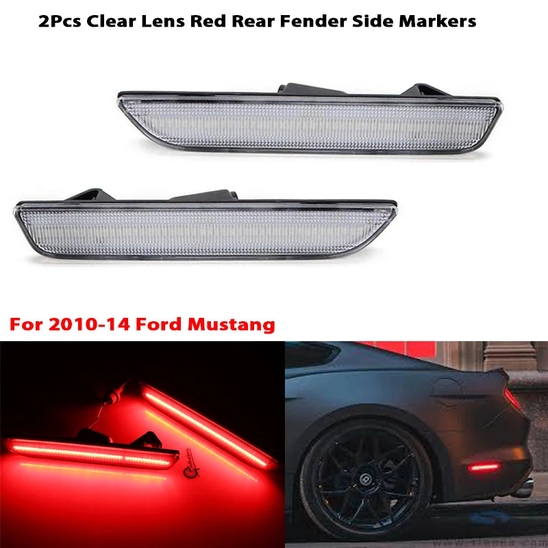 2pcs Car Front Rear Bumper Side Marker Light White For Ford Mustang Base GT Shelby GT500 Boss 302 2010 2011 2012 2013 2014