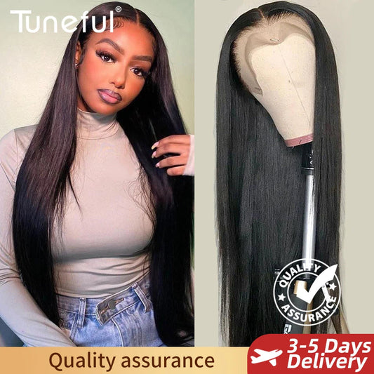 Tuneful 13x6 Lace Frontal Human Hair Wigs Straight 30 Inch Pre Plucked HD Lace Front Human Hair Wigs Glueless Wigs Ready To Wear Viralgem Store