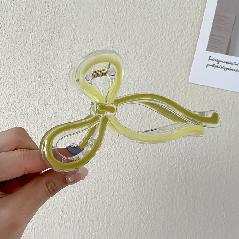 AISHG Crab Hair Clips Women Large Shark Jelly-colored Bow Claw Clips Scissors Shape Clamp Joker Hairpin Girls Hair Accessories Viralgem Store