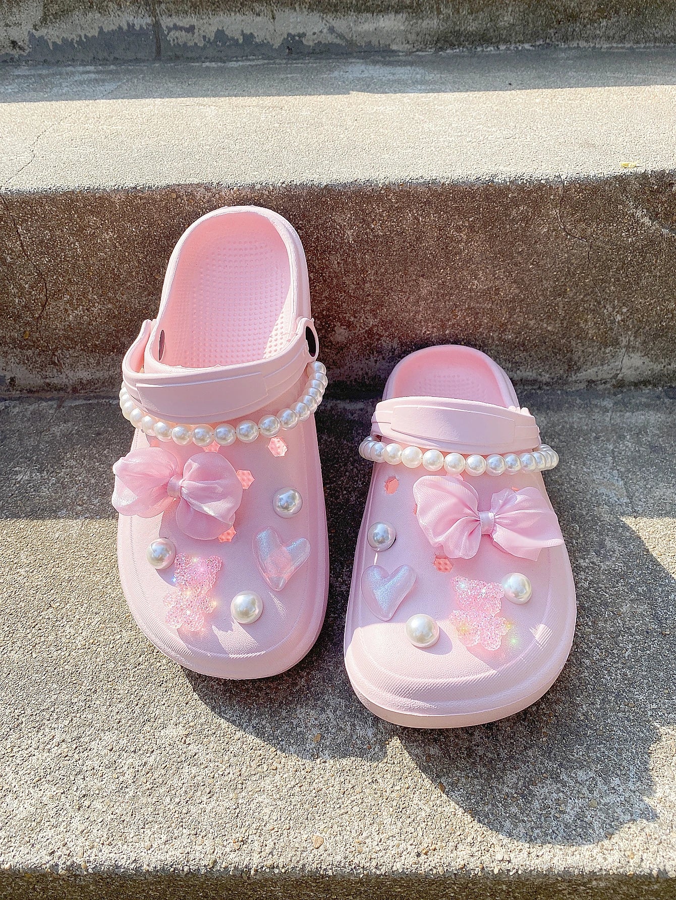 14pcs Shoe Accessories For Hollowed-Out Shoes, Diy Cloth Flowers, Bows, Pearls, And Removable Garden Shoe Decorations