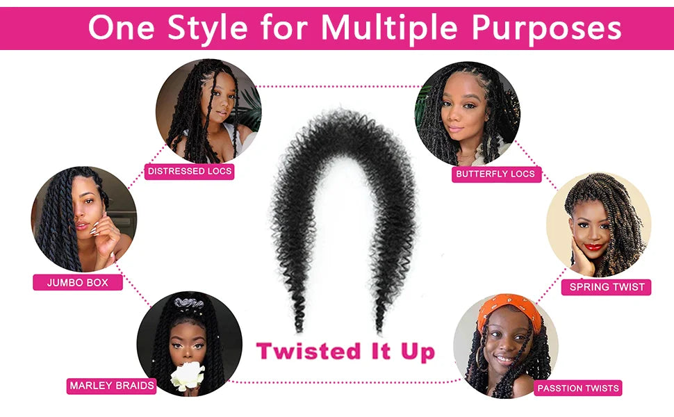 12 -30 Inch Afro Twist Twist Braiding Hair Springy Afro Twist Hair Pre Fluffed Spring Twist Hair For Soft Locs Synthetic Hair