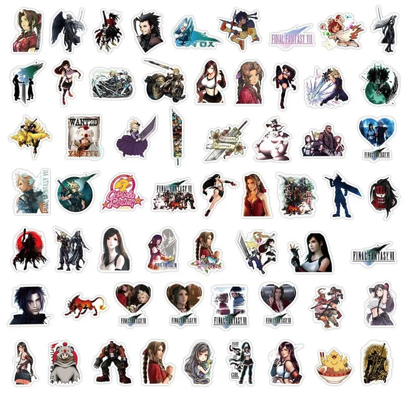 60pcs FINAL FANTASY Cartoon Stickers Suitcase Water Cup Stationery Mobile Phone Car Scooter Laptop Decorative Stickers Viralgem Store