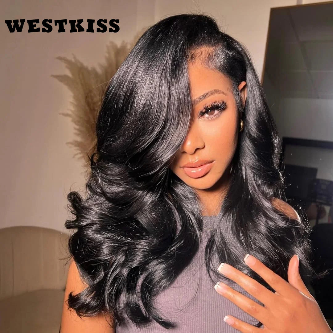 WestKiss Side Part Glueless Layered Cut Human Hair Wig RTG Body Wave 6x8 Lace Closure Wig Pre Plucked Pre Cut Pre Bleached Viralgem Store