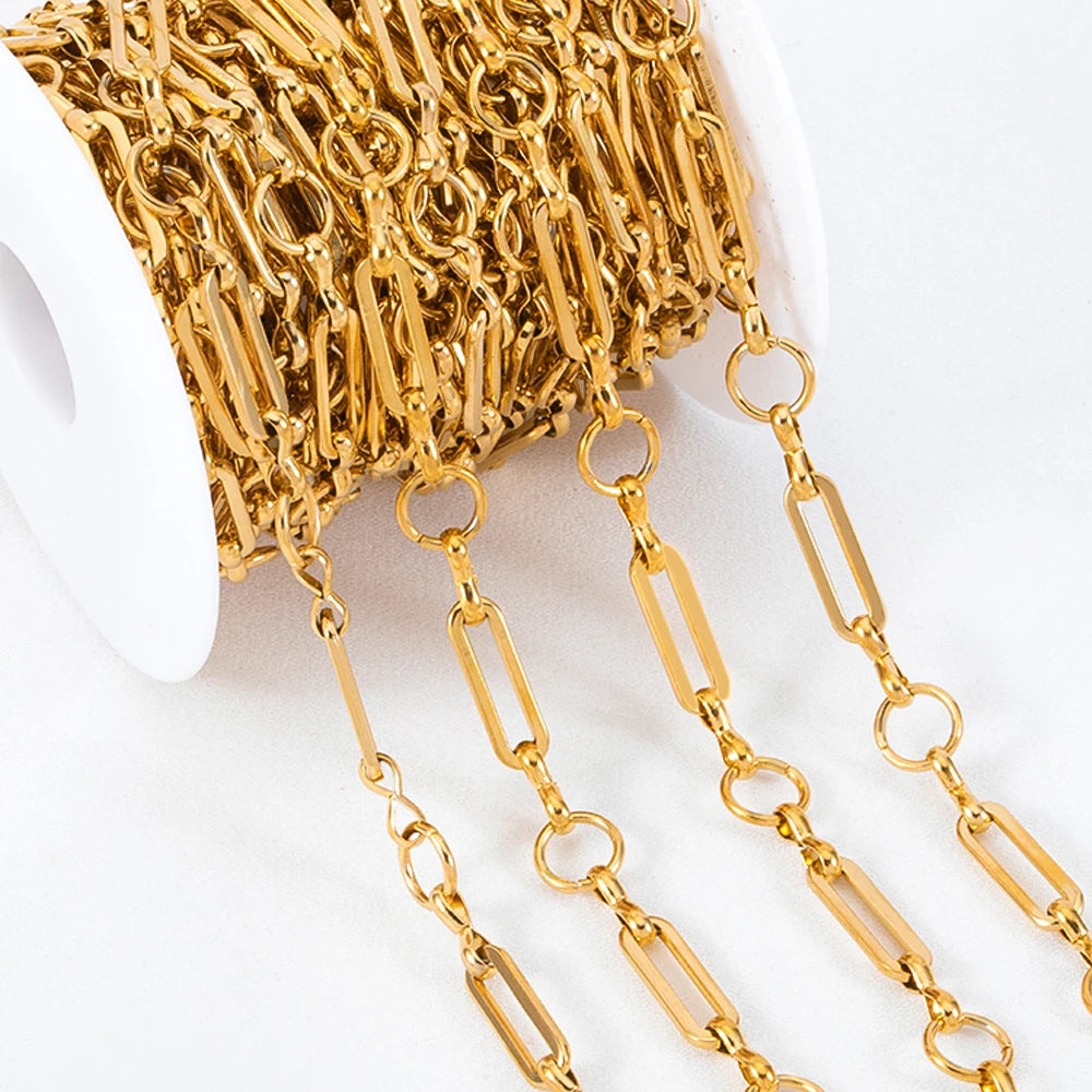 1M Stainless Steel Big Oval Cross Small Circle Link Chains Heavy Chunky Punk Chain DIY Jewelry Making Supplies Necklace Bracelet Viralgem Store