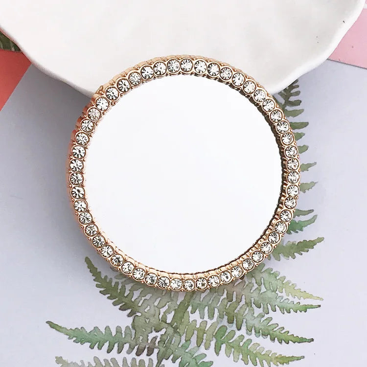 2pcs Round Mini Cute Love Heart Make Up Mirror For Mobile Phone Accessories Self-Adhesive Sticker DIY Phone Decoration Crafts Viralgem Store