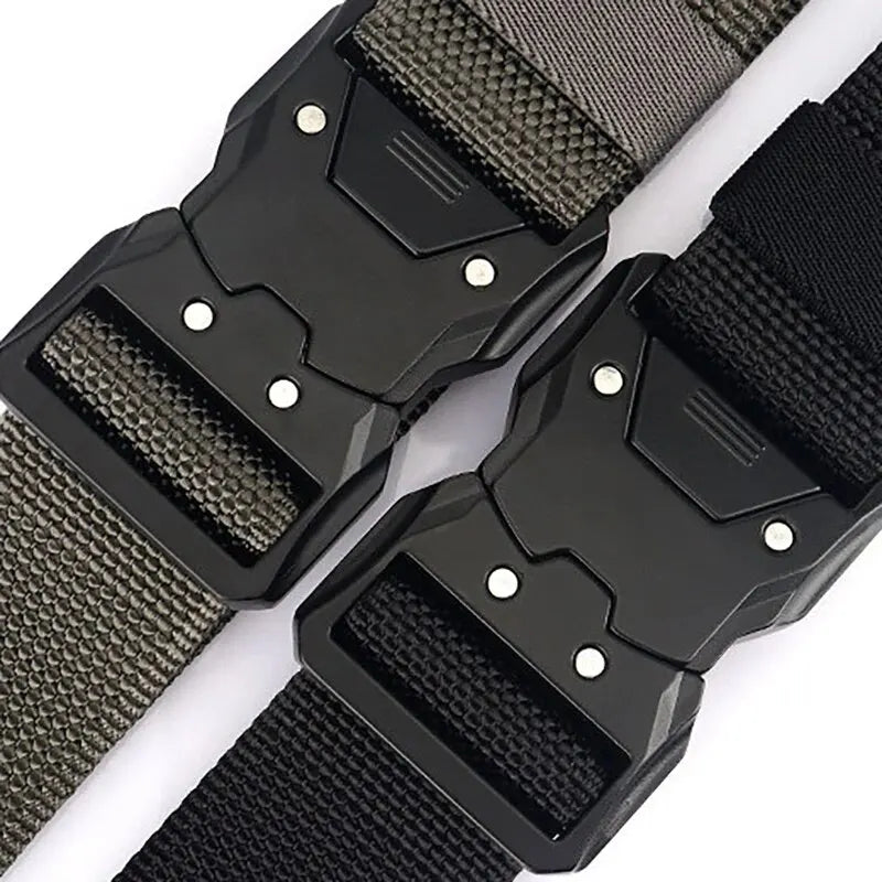1pc Men's Belt Outdoor Tactical Belt Multi-Function Buckle Nylon Belt High Quality Alloy Buckle Belt Sports Canvas Neutral Belts