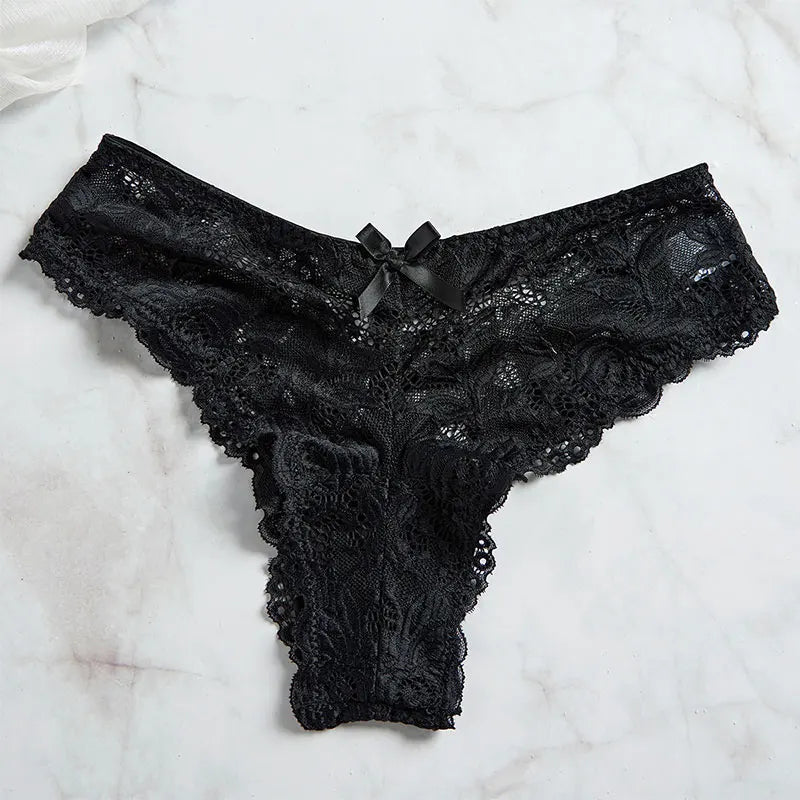 Thin Style G-string Contrast Lace Ruffle Trim Lingerie Set Deep V Slip Dress Thong Women's Sexy Lingerie Lencería Mujeres Viralgem Store