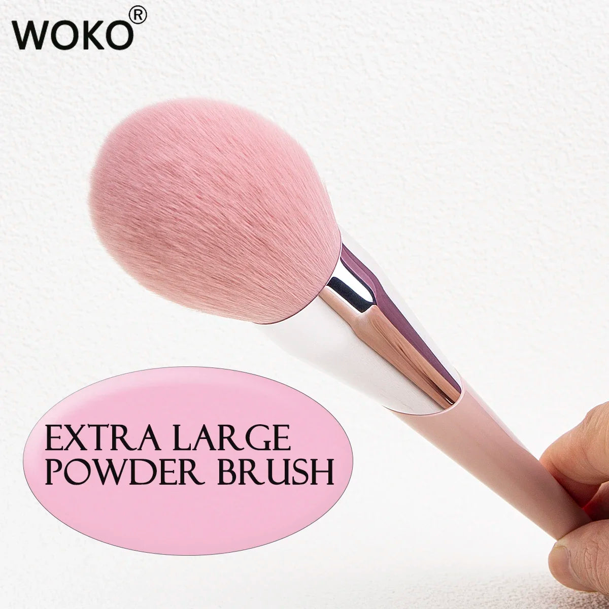 100# Large Powder Make Up Brush Big Powder Bronzer Brush Fluffy Pink Synthetic Hair Face Contour Bronzer Powder Makeup Tool Viralgem Store