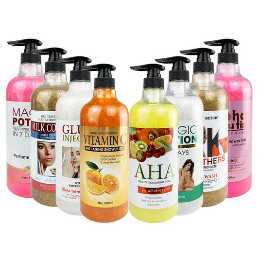 1000ml Vitamin C Body Lotion Anti-aging Shower Gel AHA and Arbutin Beauty Skin Body Wash for Dropshipping Viralgem Store