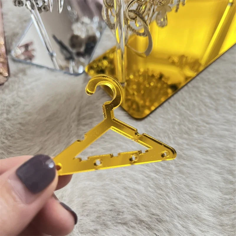 8pcs Hangers Earring Jewelry Hanger Display Stand Acrylic Organizer Creative Coat Hanger Shape Tabletop Ear Stud Jewelry Storage Viralgem Store
