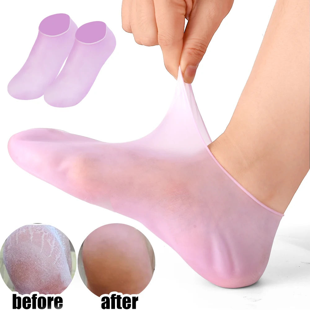 1/3pairs Silicone Moisturizing Foot Socks Anti Cracking Dry Dead Skin Foot Spa Tools Reusable Gel Stocking Protective Feet Cover Viralgem Store