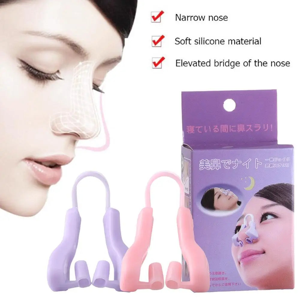 1pc Nose Shaper Clip Day And Night Dual Use Increased Nasal Bridge Soft Silicone Narrow Nose Reduce The Nasal Wing Beauty Tool