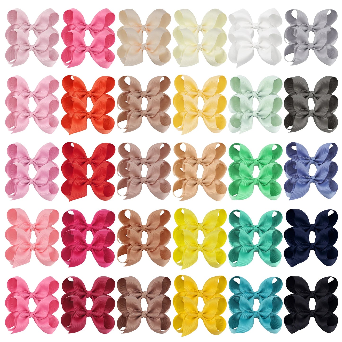 10 Pcs 4'' Cute Solid Grosgrain Ribbon Bowknot Hair Clips For Girls Handmade Hairpins Barrettes Headwear Kids Hair Accessories Viralgem Store