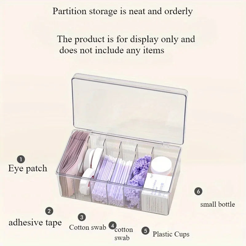 Transparent With Cover Rectangle Vertical Eyelash Extension Tool Storage Box Glue Tweezer Holder Makeup Organizer Viralgem Store