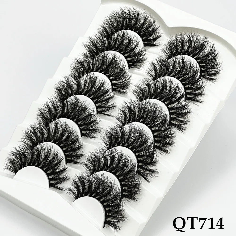 5/7/8 pairs 3D mink Lashes ,soft fluffy natural false eyelashes，individual eyelash extension, makeup tools lashes wholesale