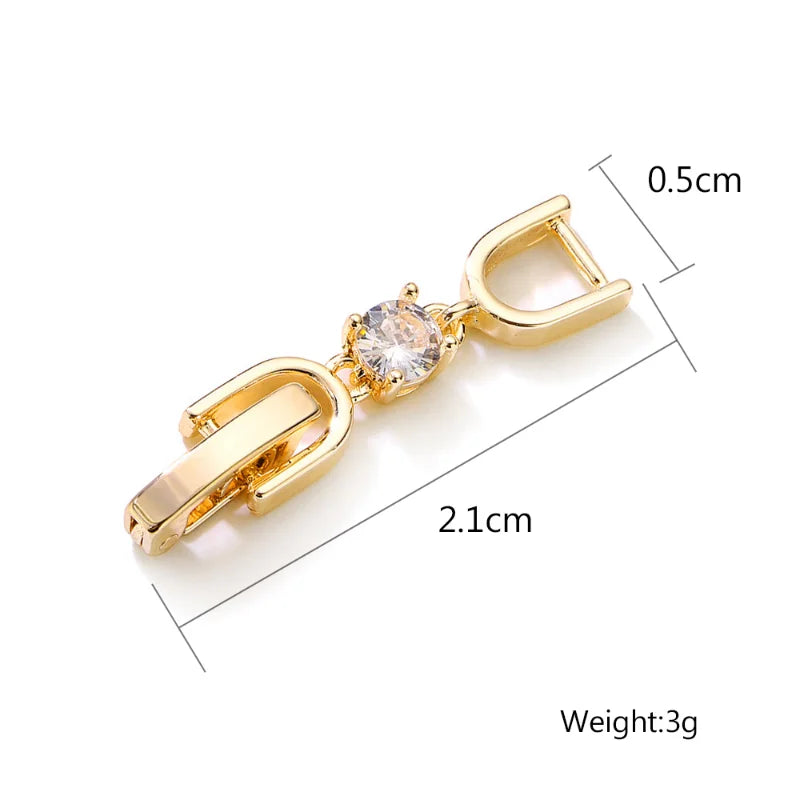 Uilz Fashion 1 Pcs Round Cz Zirconia White Rose Gold Color Extenders Extension Clasp for Bracelet or Necklace