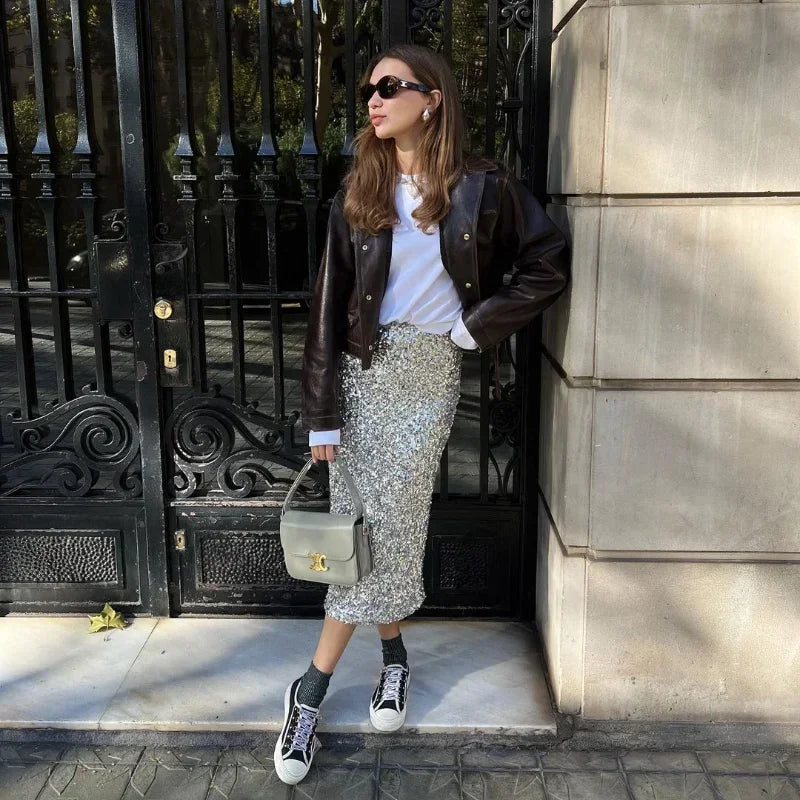 Vintage Cropped Distressed Leather Jacket For Women Chic Lapel Single Breasted Lace Up Coat Autumn Lady New Chic Streetwear 2024