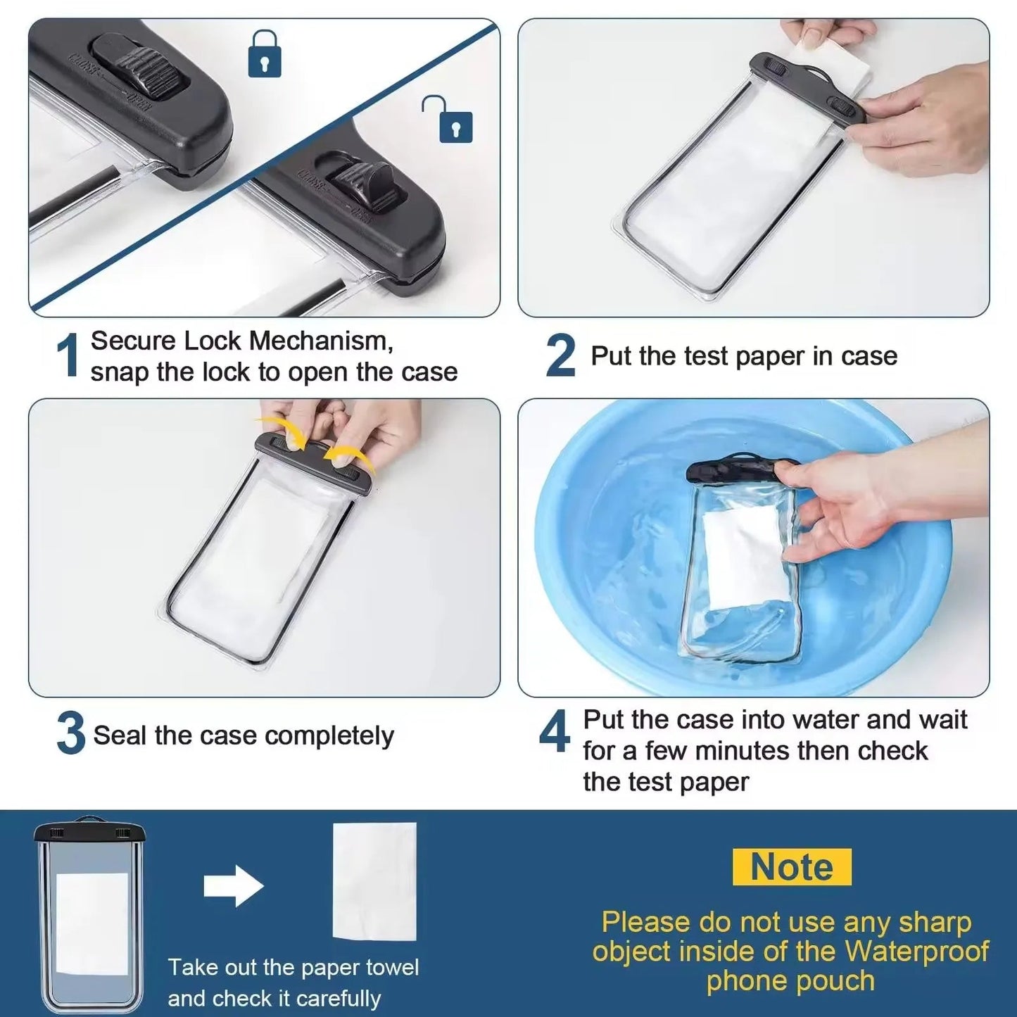 1-3Pcs Waterproof Phone Pouch Drift Diving Swimming Bag Underwater Dry Bag For Phone Water Sports Beach Pool Skiing 6 inch Viralgem Store