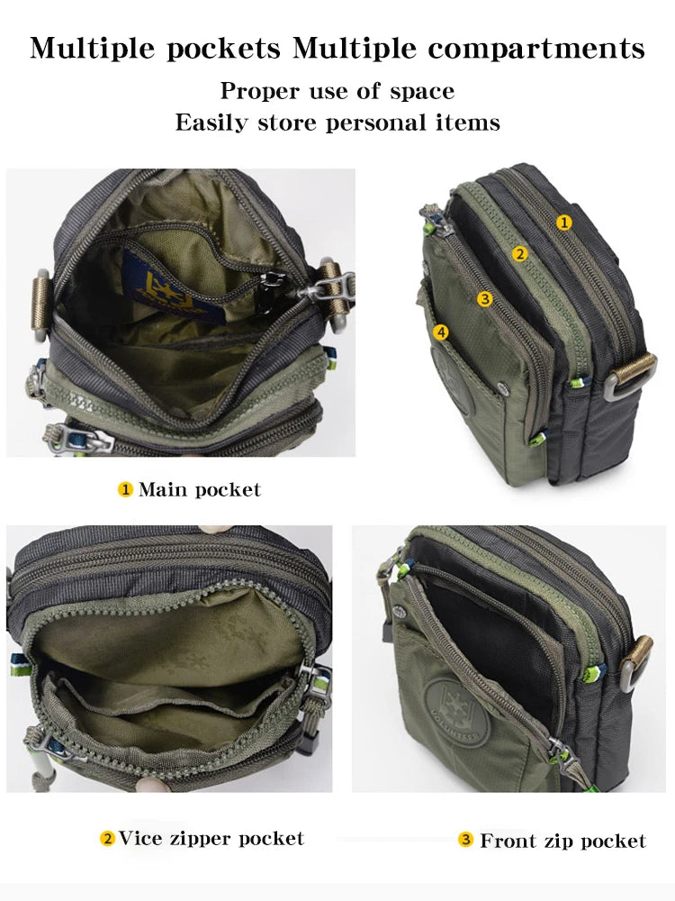 VOLUNTEER Crossbody Bags for Men Fashion Waterproof Phone Oxford Cloth Casual Small Messenger Men's Shoulder Sling Bag 1652-11 Viralgem Store