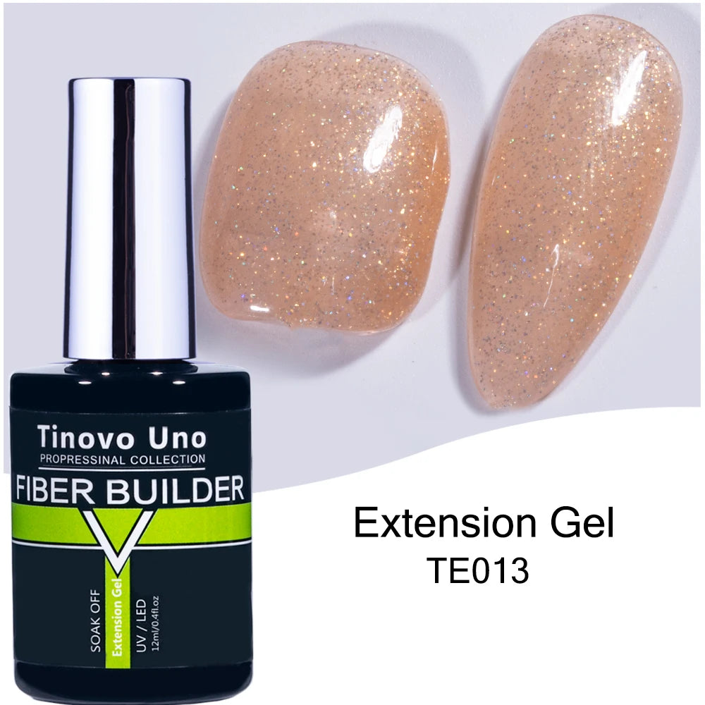 Tinovo Uno 41 Colors Builder Nail Gel in A Bottle Fiber Gel for Extensions Semi Permanent UV Building Poly Acrylic Nails Liquid
