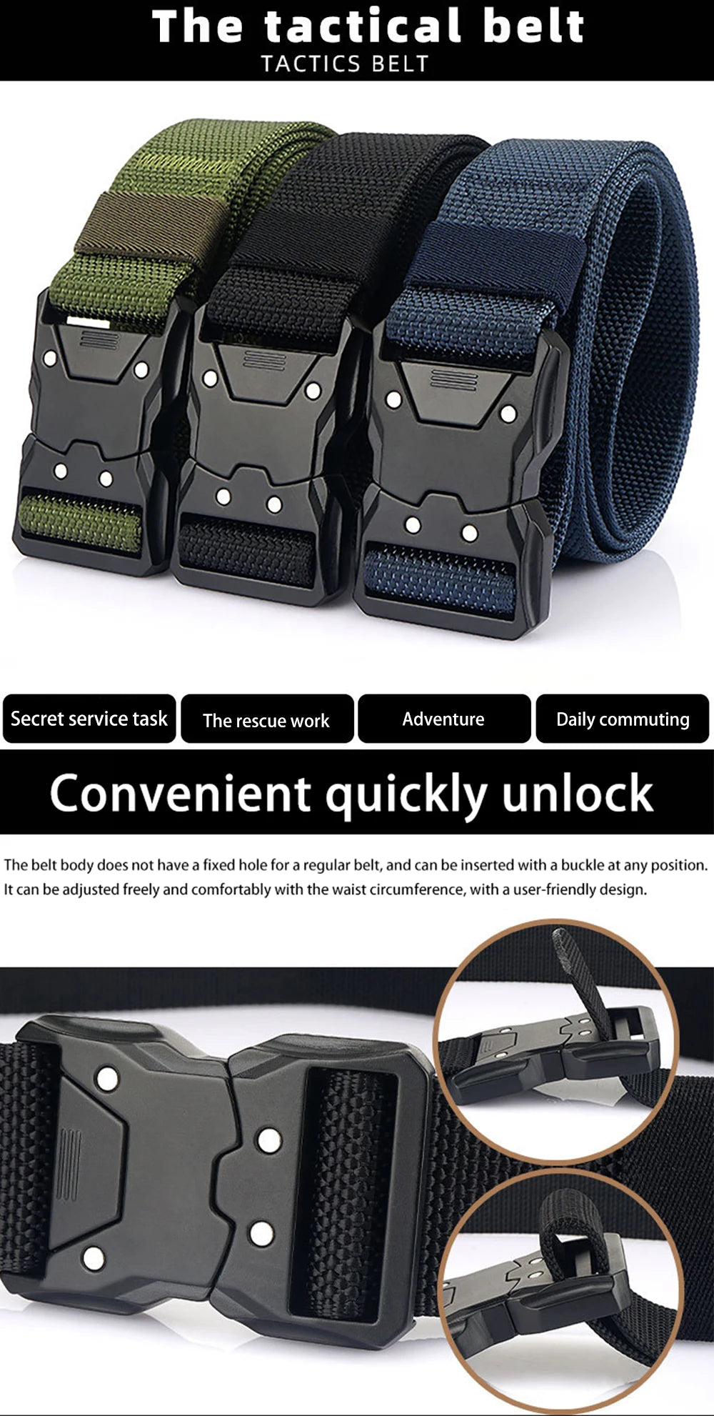 1pc Men's Belt Outdoor Tactical Belt Multi-Function Buckle Nylon Belt High Quality Alloy Buckle Belt Sports Canvas Neutral Belts