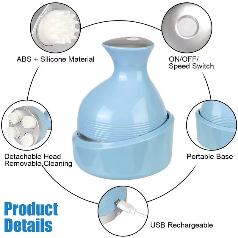 Tuhopeta Scalp Massager 3D Kneading Shiatsu Head Relaxation Device USB Rechargeable Electric Massage with Tension Relief Pets Viralgem Store