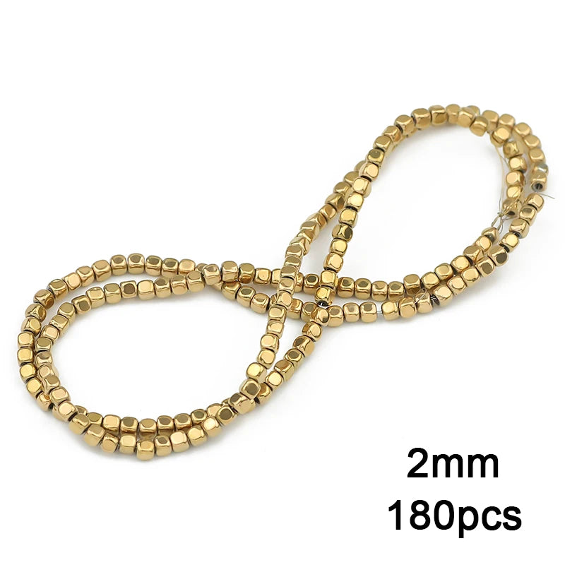 3A+ Retention Color Various Shapes Star Heart Hematite Natural Stone Plated Loose Gold Beads For Jewelry Making Diy Bracelets